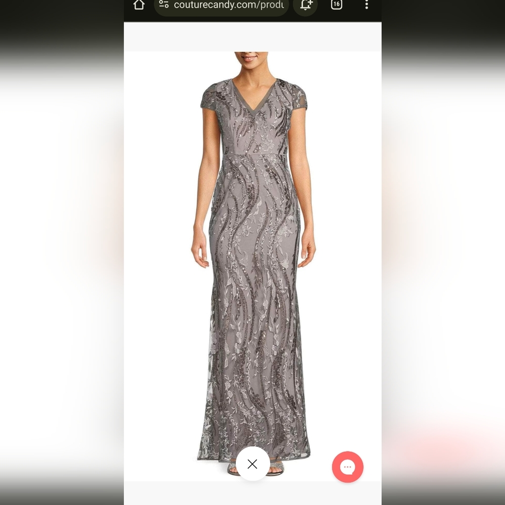 Adrianna Papell BNWT Silver/Grey Evening gown